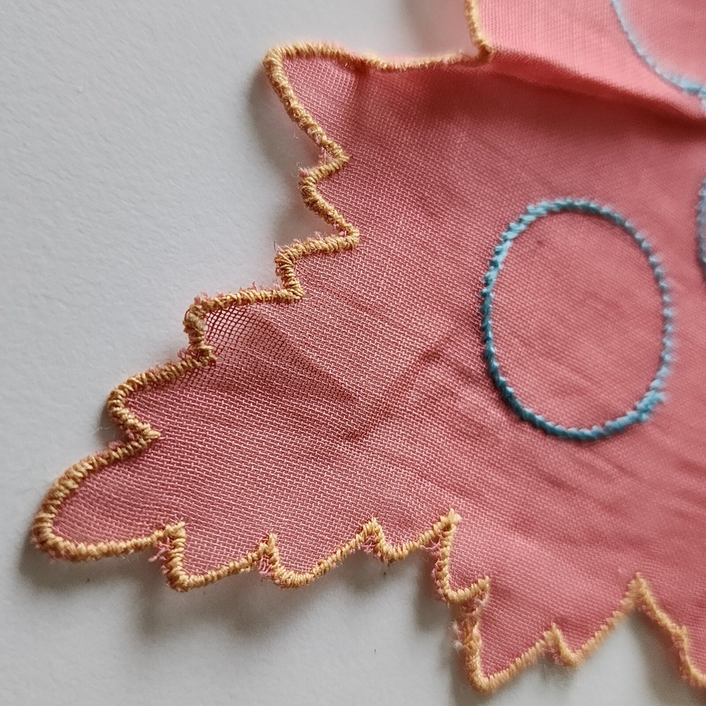 VTG Handkerchief Lot Hankie Embroidery‎ Applique White Lace Crochet Pink Linen - Picture 6 of 15